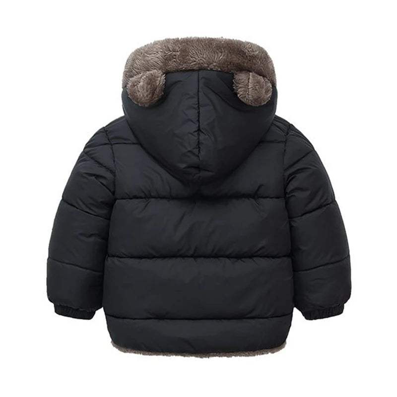 Kids Boy Girl Hooded Jacket Winter Clothes Plush - AdeLShop
