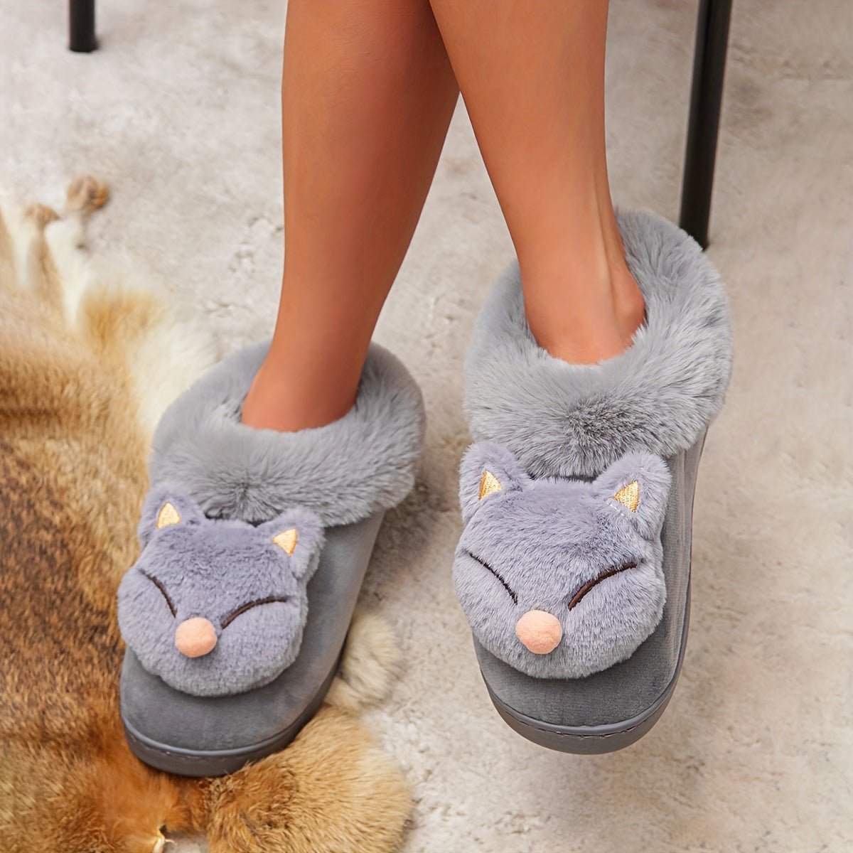 Ladies Shoes Cute Plush Slippers - Soft & Cozy - Perfect for Relaxing at Home - Ideal Gift for Women - AdeLShop