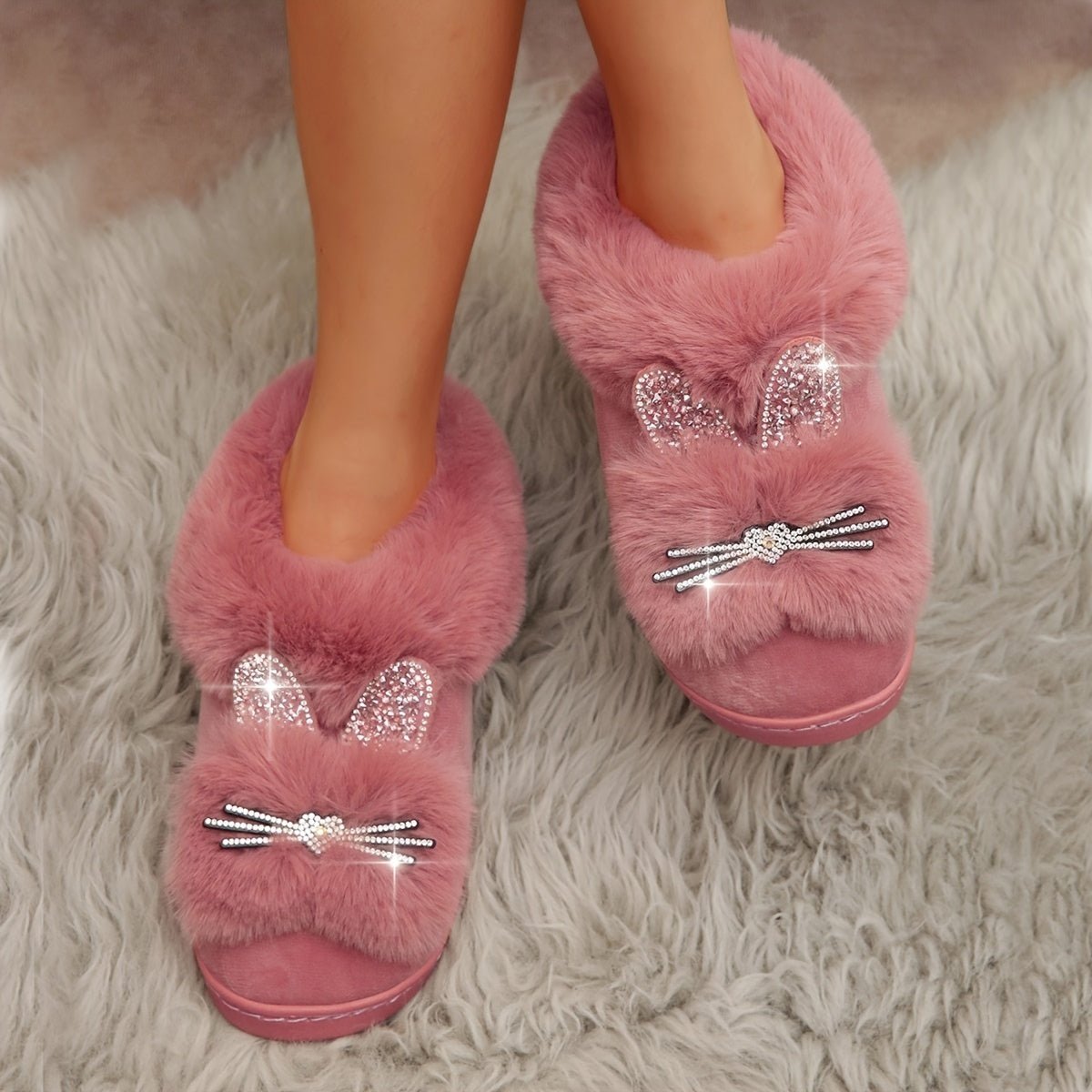 Ladies Shoes Cute Plush Slippers - Soft & Cozy - Perfect for Relaxing at Home - Ideal Gift for Women - AdeLShop