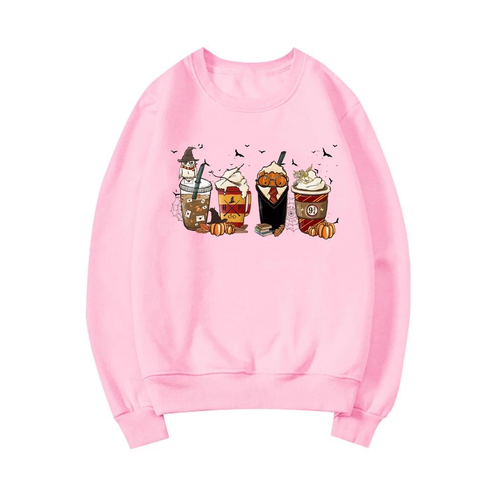 Latte Coffee Halloween Witch School Sweatshirt - AdeLShop