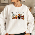 Latte Coffee Halloween Witch School Sweatshirt - AdeLShop