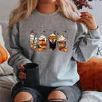 Latte Coffee Halloween Witch School Sweatshirt - AdeLShop