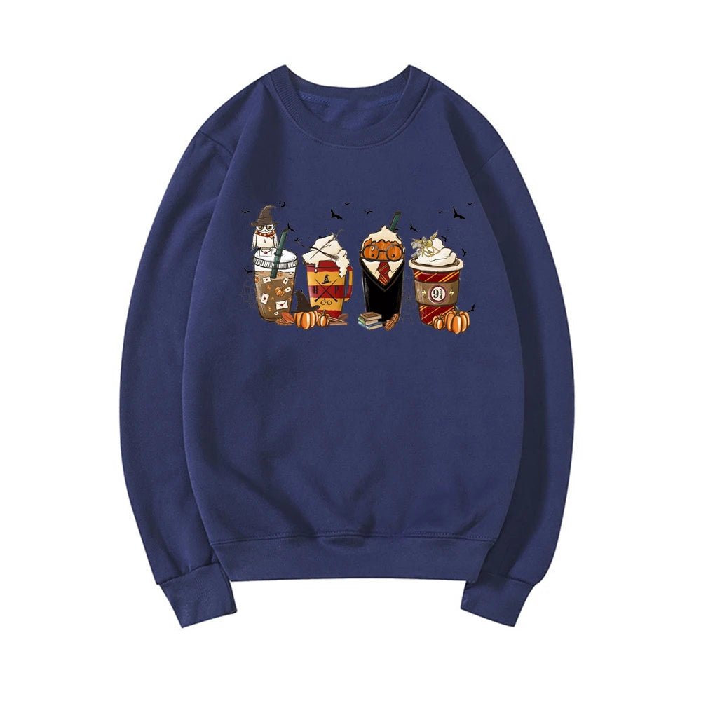 Latte Coffee Halloween Witch School Sweatshirt - AdeLShop