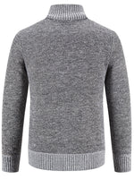 Loldeal Men'S Stand Collar Diamond Plaid Cardigan - AdeLShop