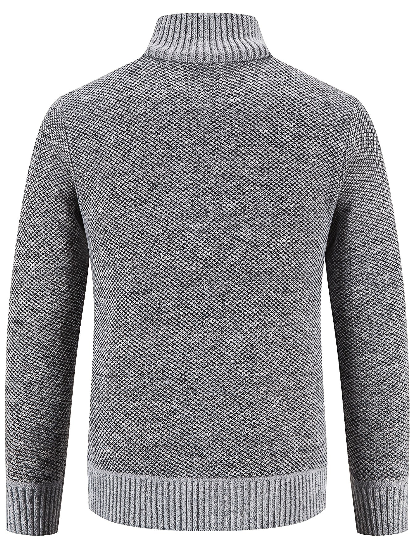 Loldeal Men'S Stand Collar Diamond Plaid Cardigan - AdeLShop