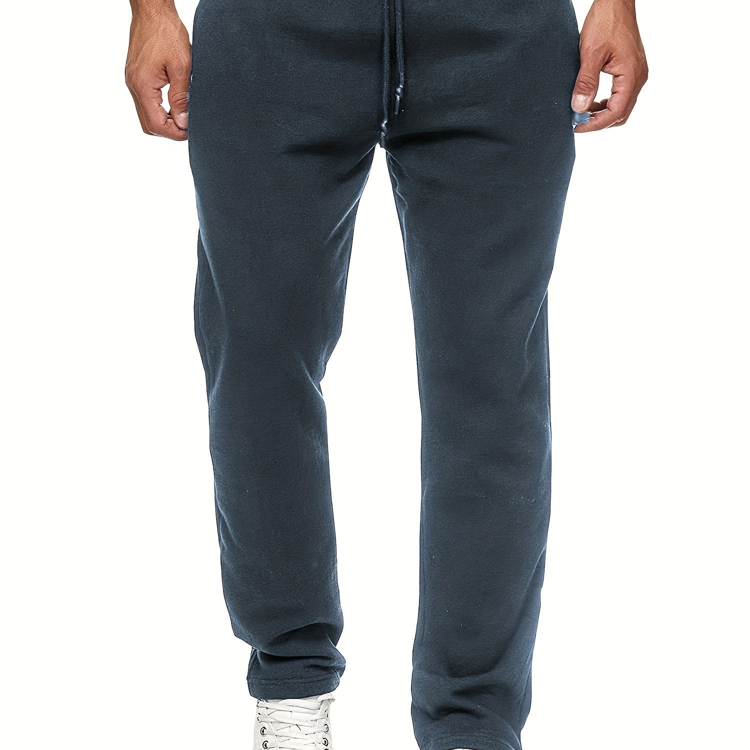 Men'S Fashion Casual Solid Color Fleece - Lined Joggers - AdeLShop
