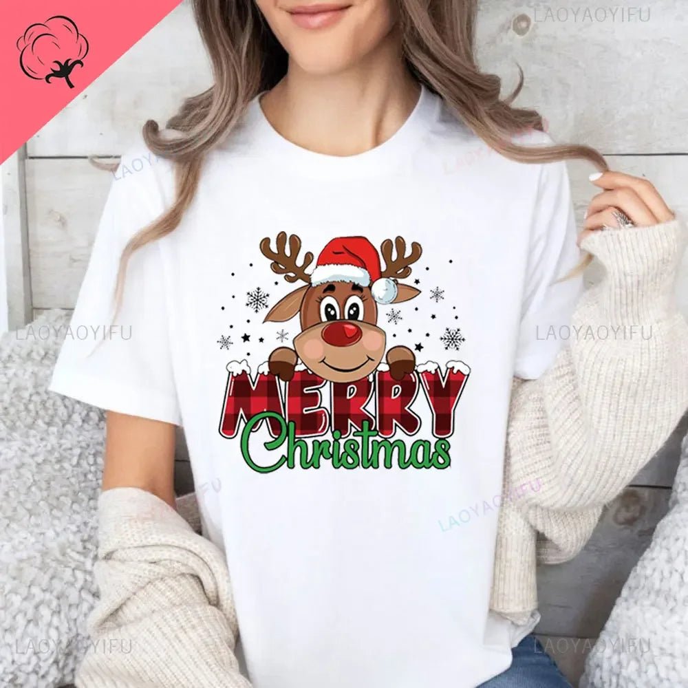 Merry Christmas T-shirt Women Christmas Shirts - AdeLShop