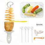Set Multifunctional Spiral Potato Slicer 6 - Piece - AdeLShop