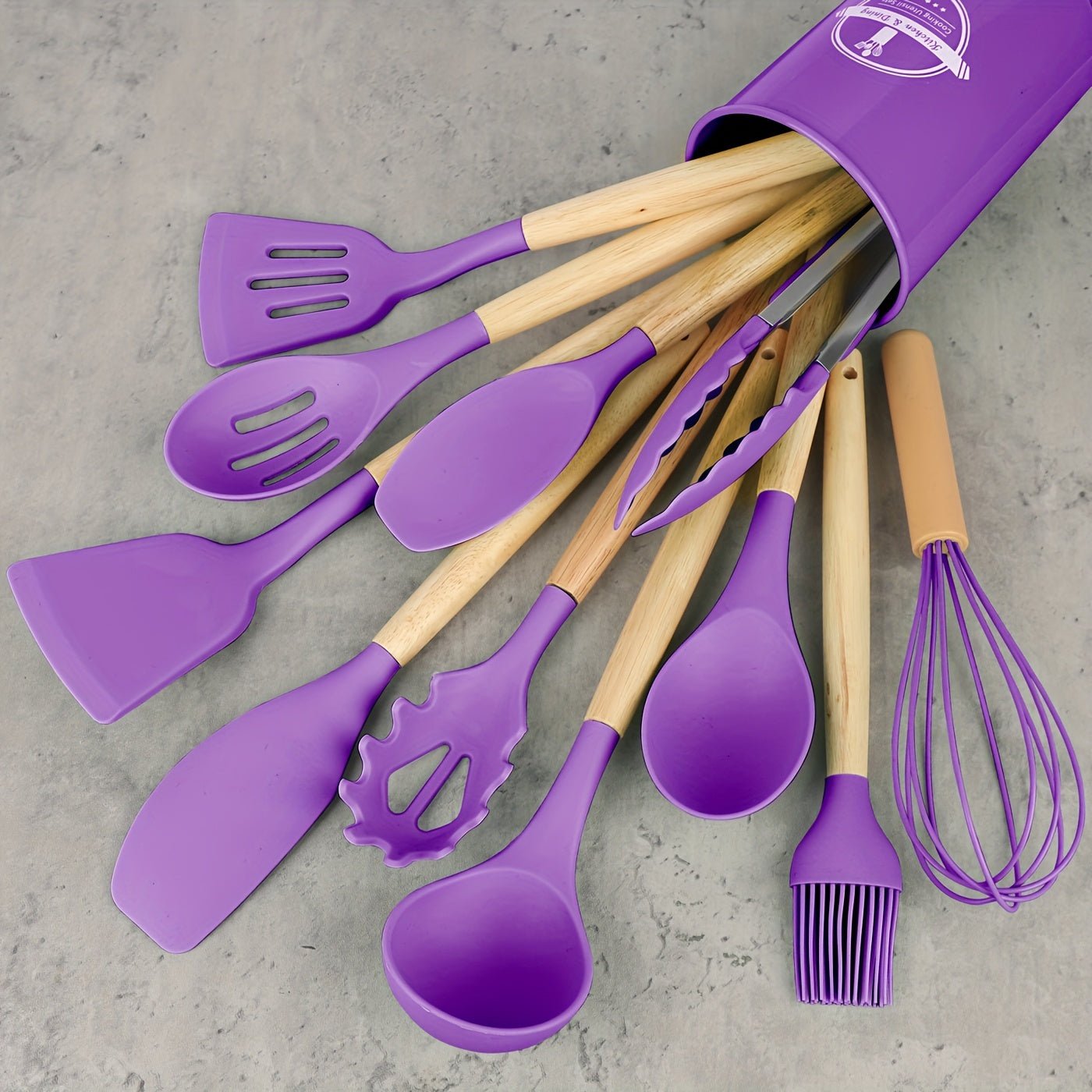 Silicone Utensil Set, Kitchen Utensil , Safety Cooking Utensils 12pcs/set - AdeLShop
