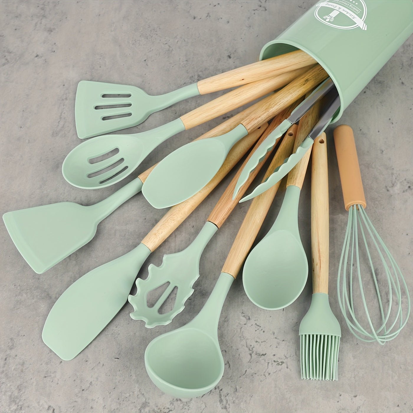 Silicone Utensil Set, Kitchen Utensil , Safety Cooking Utensils 12pcs/set - AdeLShop