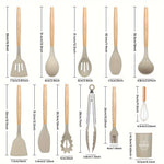 Silicone Utensil Set, Kitchen Utensil , Safety Cooking Utensils 12pcs/set - AdeLShop