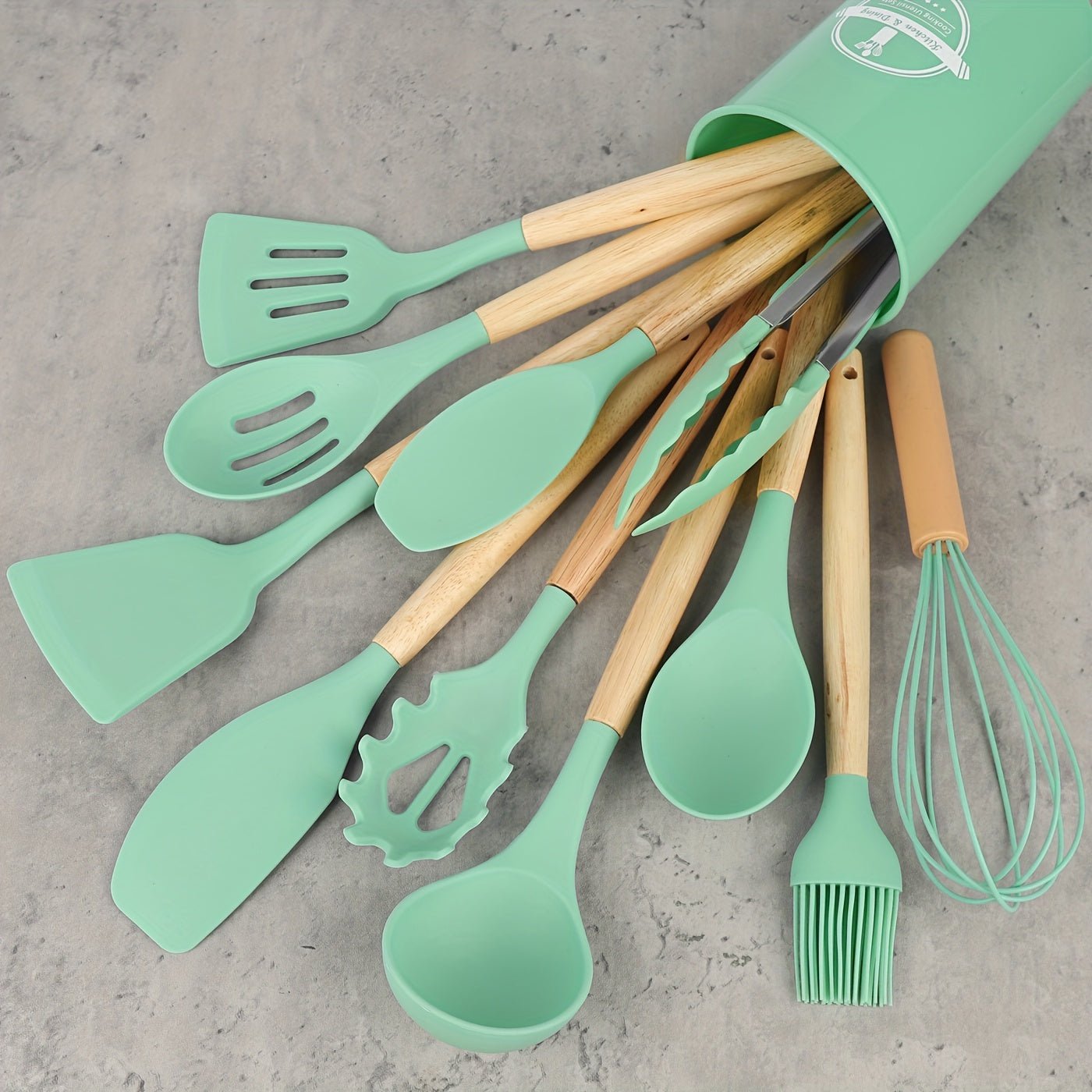 Silicone Utensil Set, Kitchen Utensil , Safety Cooking Utensils 12pcs/set - AdeLShop
