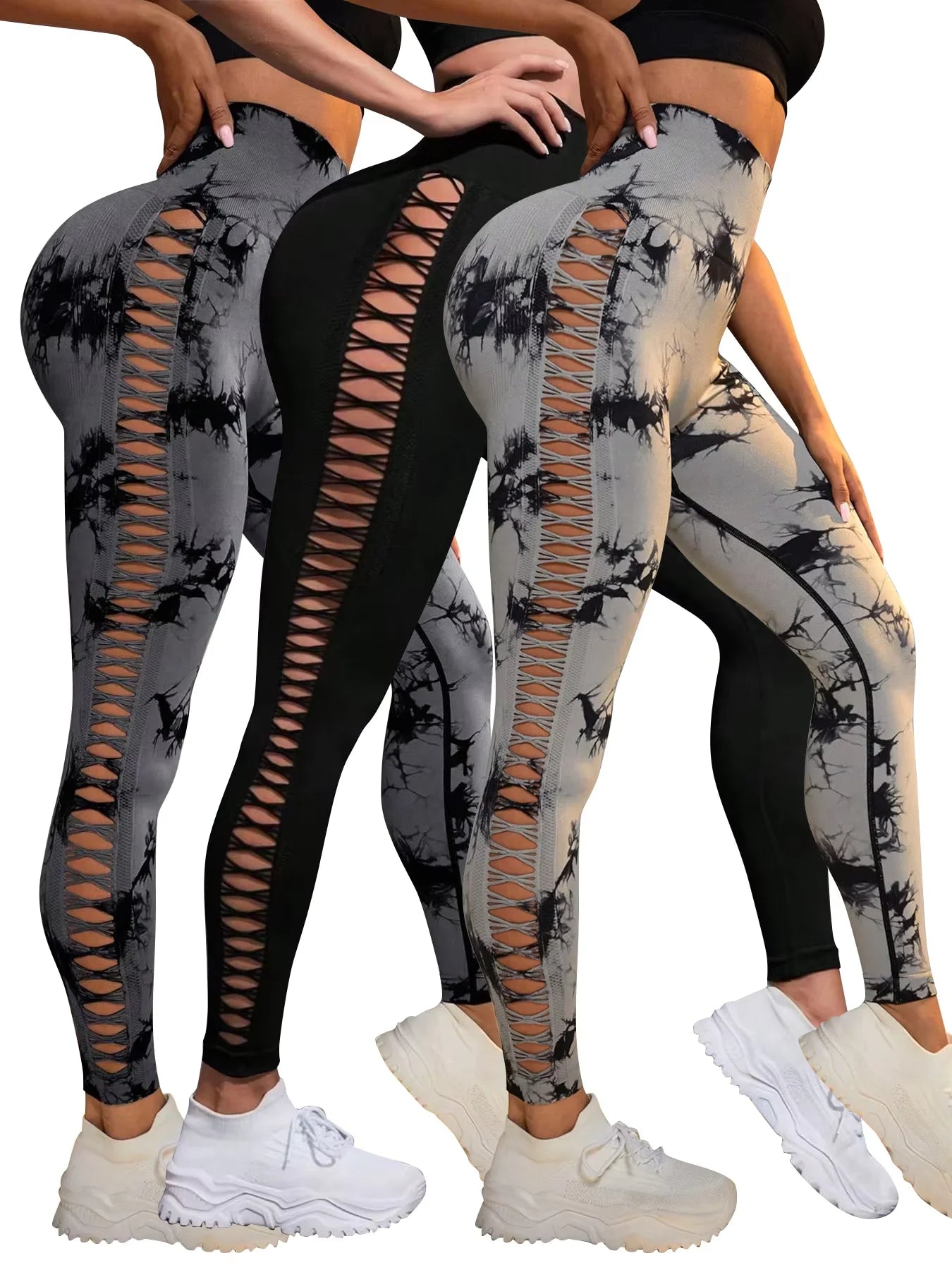 Tie Dye Seamless Leggings for Women High Waist Yoga Pants - AdeLShop
