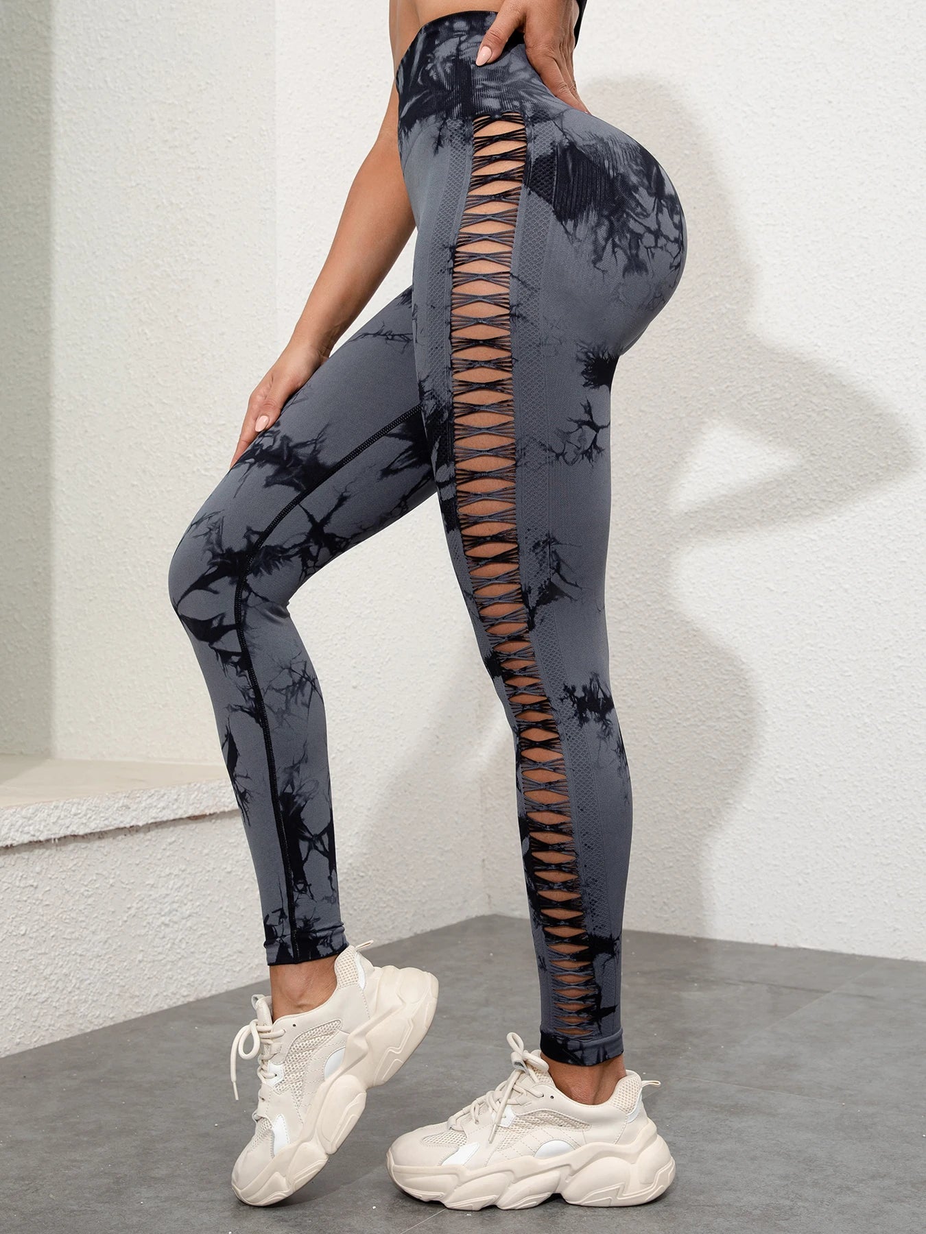 Tie Dye Seamless Leggings for Women High Waist Yoga Pants - AdeLShop